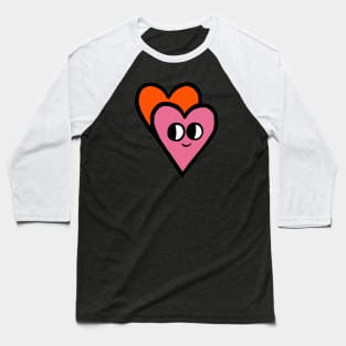 Heart With Face Baseball T-Shirt